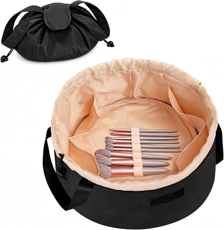 TAPMEI Necessaire de maquiagem com cordão, pacote com 2