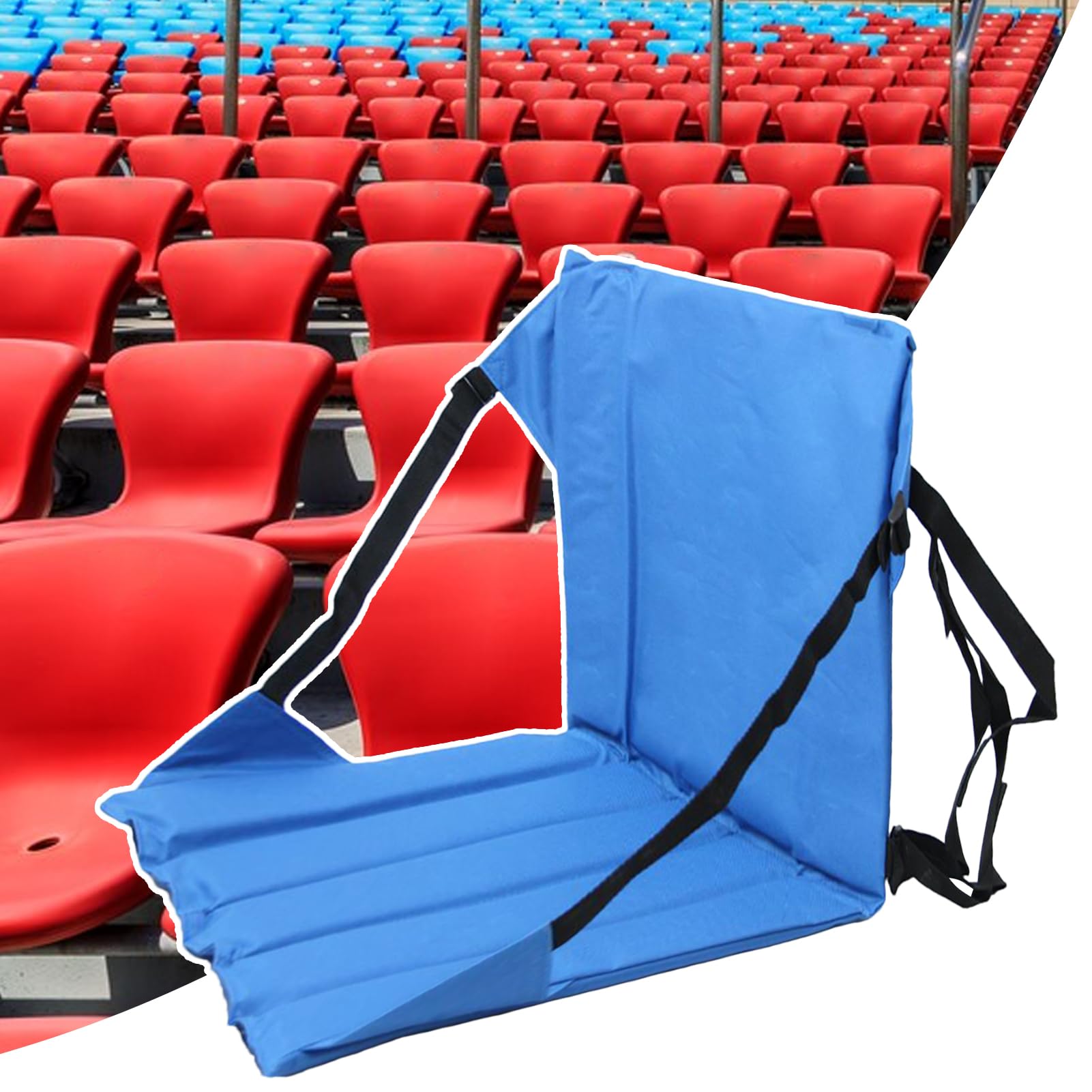 Sièges de stade avec soutien dorsal – Coussin rembourré en mousse épaisse, cadre ergonomique, design inclinable réglable, expérience assise confortable, siège pliable léger | Chaise pour camping, jeux
