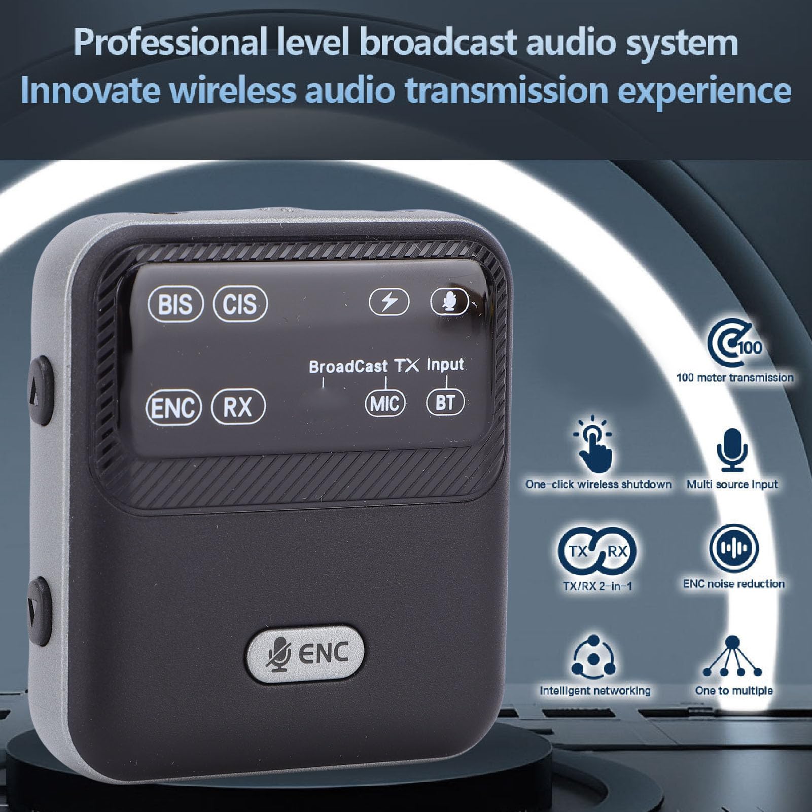 Bewinner Ricevitore Trasmettitore Audio Bluetooth 6.0 Adattatore Audio Wireless a Lungo Raggio da 100 M Trasmissione da a Molti TX Adattatore Musicale a Bassa Latenza per Altoparlanti e