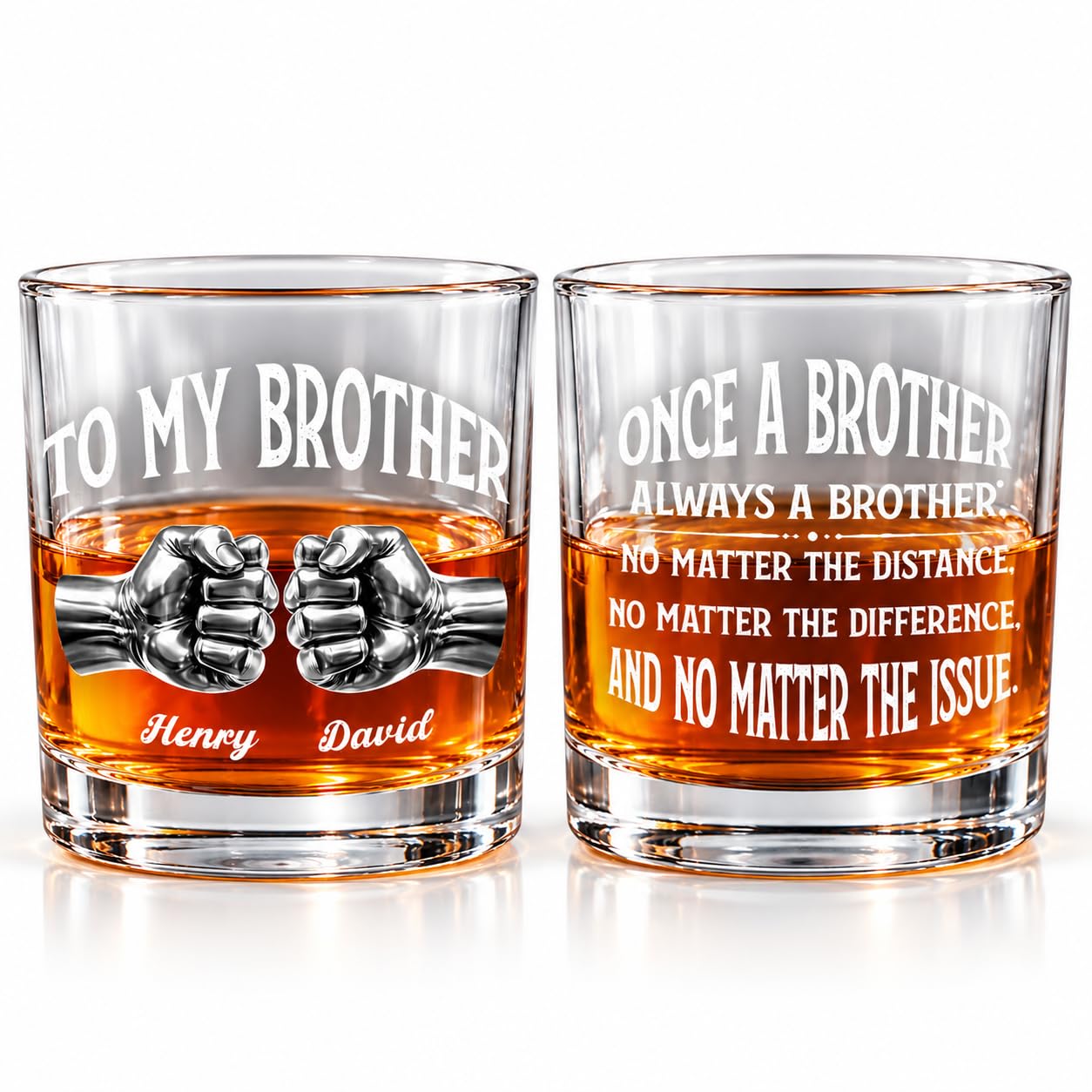Wrappiness Custom Whiskey Glass for Brother, Bourbon Cup Gift W15-01-205
