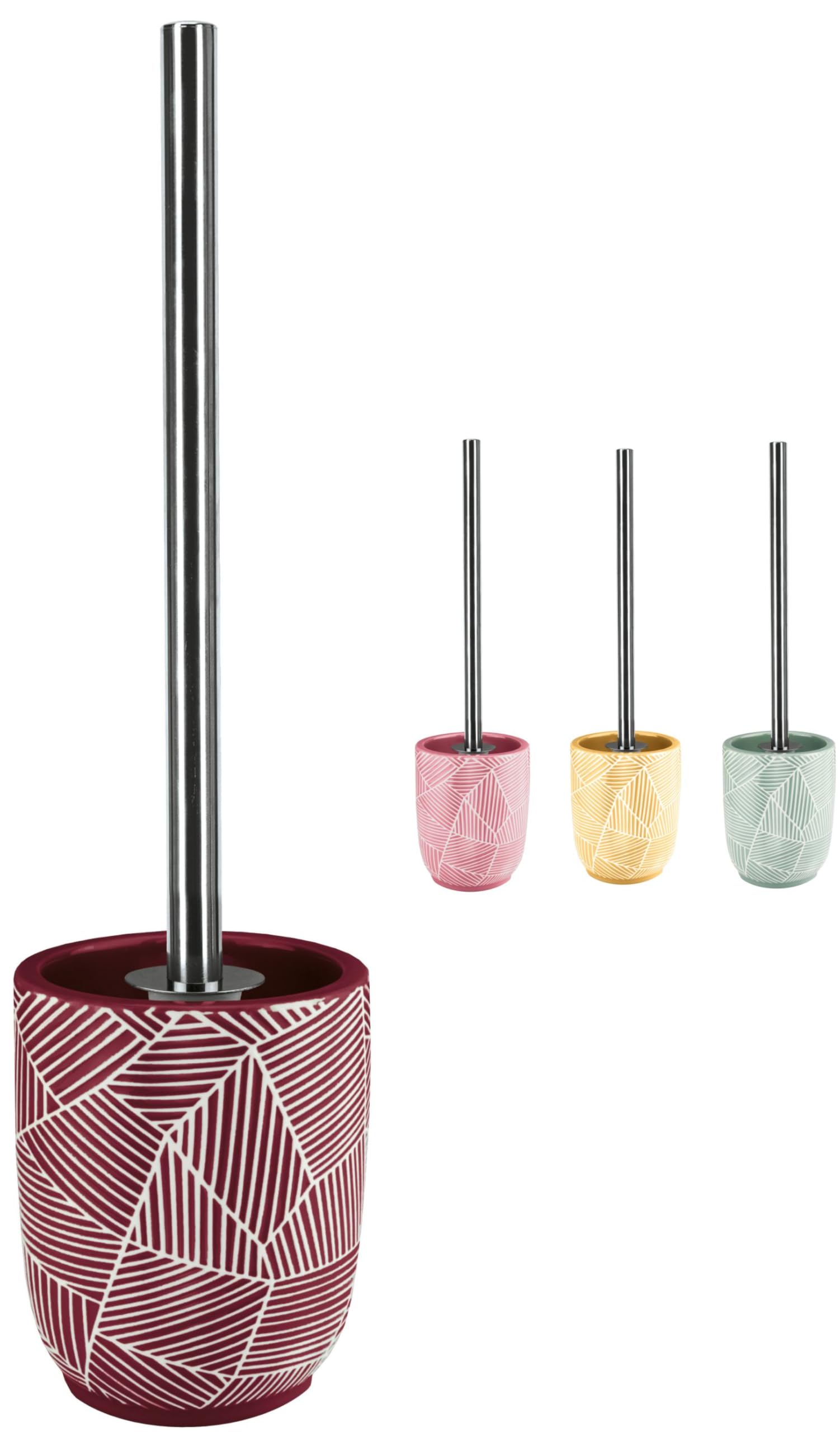Kw Berry Red Pottery Ceramic Toilet Brush And Holder (Berry Red)