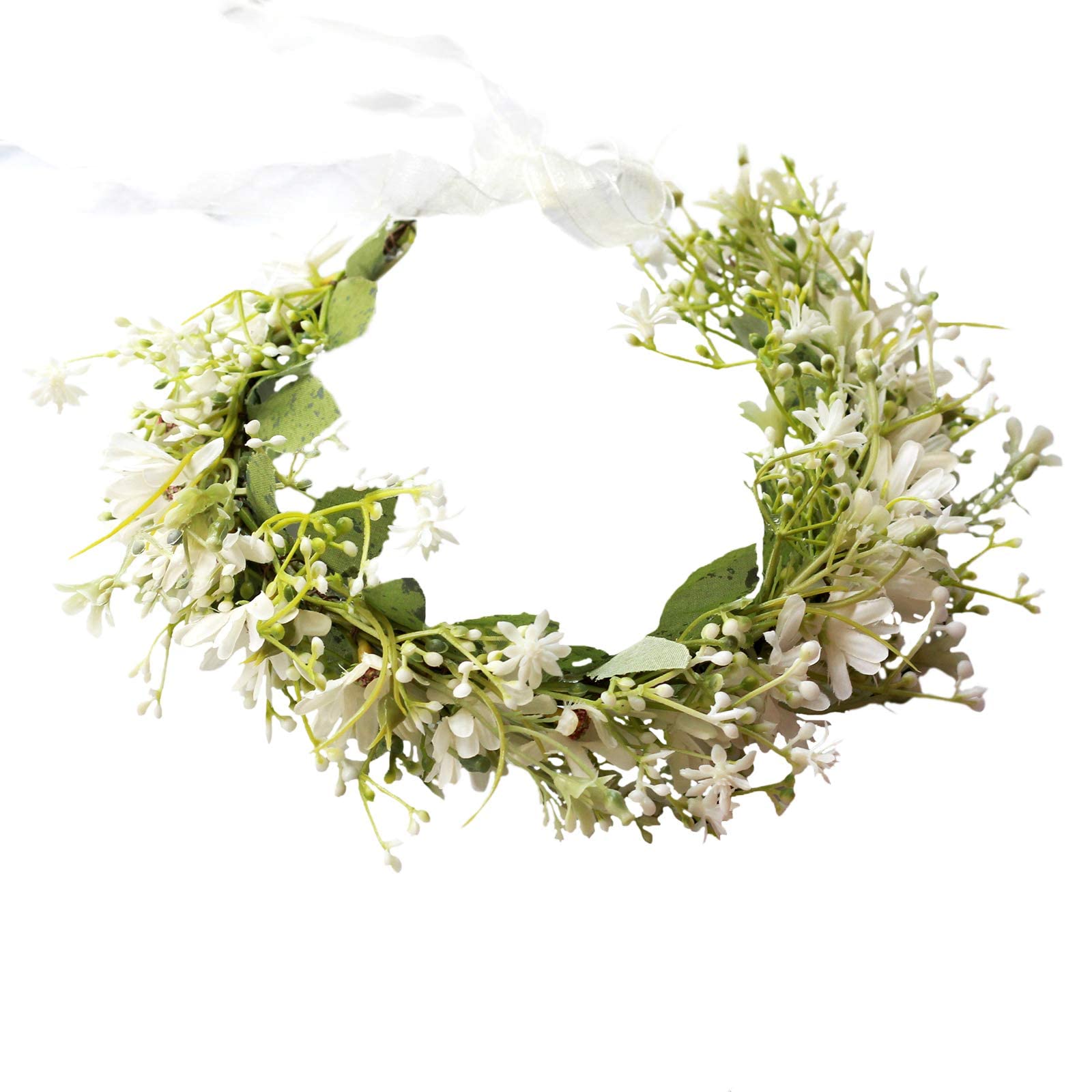 Faylay Hawaiian Flower Crown Boho Headband Maternity/Bridal Flower Crown Wedding Floral Hair Wreath