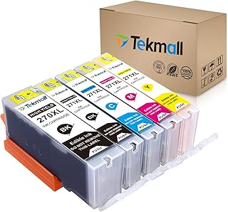 Tekmall Compatible C A K E Ink Cartridges PGI-270XL CLI-271XL 270 Ink 271 Work with PIXMA TS5020, TS6020, MG6821,MG5720, MG5721,MG5722,MG6820,MG6822 Printers--5 Packs(No Grey)