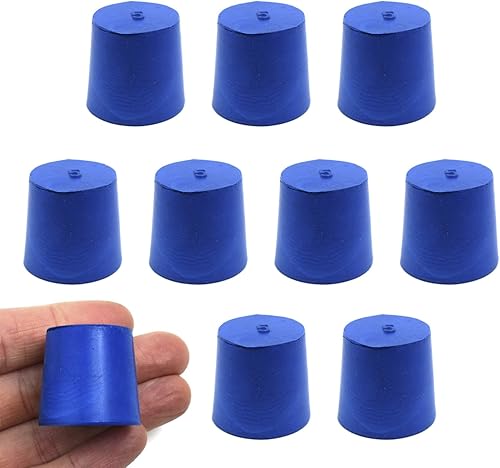 EISCO Paquete de 10 tapones de neopreno, sólidos – ASTM – Tamaño: #0.197-0.906 in parte inferior, 1.063 in superior, 0.984 in de longitud – Adecuado