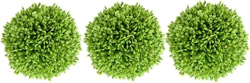 3.5 Inch Boxwood Balls Artificial Greenery Balls Decorative, Bowl Filler,Set of 3 Moss Balls Decorative