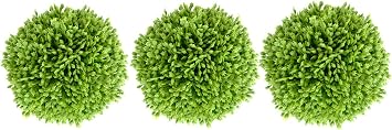 3.5 Inch Boxwood Balls Artificial Greenery Balls Decorative, Bowl Filler,Set of 3 Moss Balls Decorative