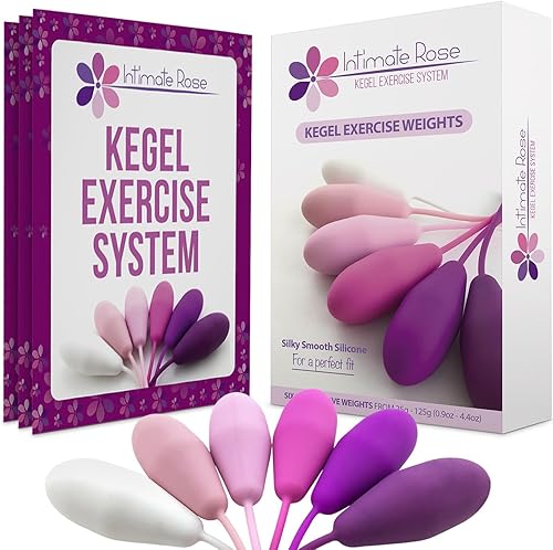 Kegel - Sistema de ejercicios para el suelo pélvico, juego de 6 pesas y control de silicona de primera calidad con kit de entrenamiento para