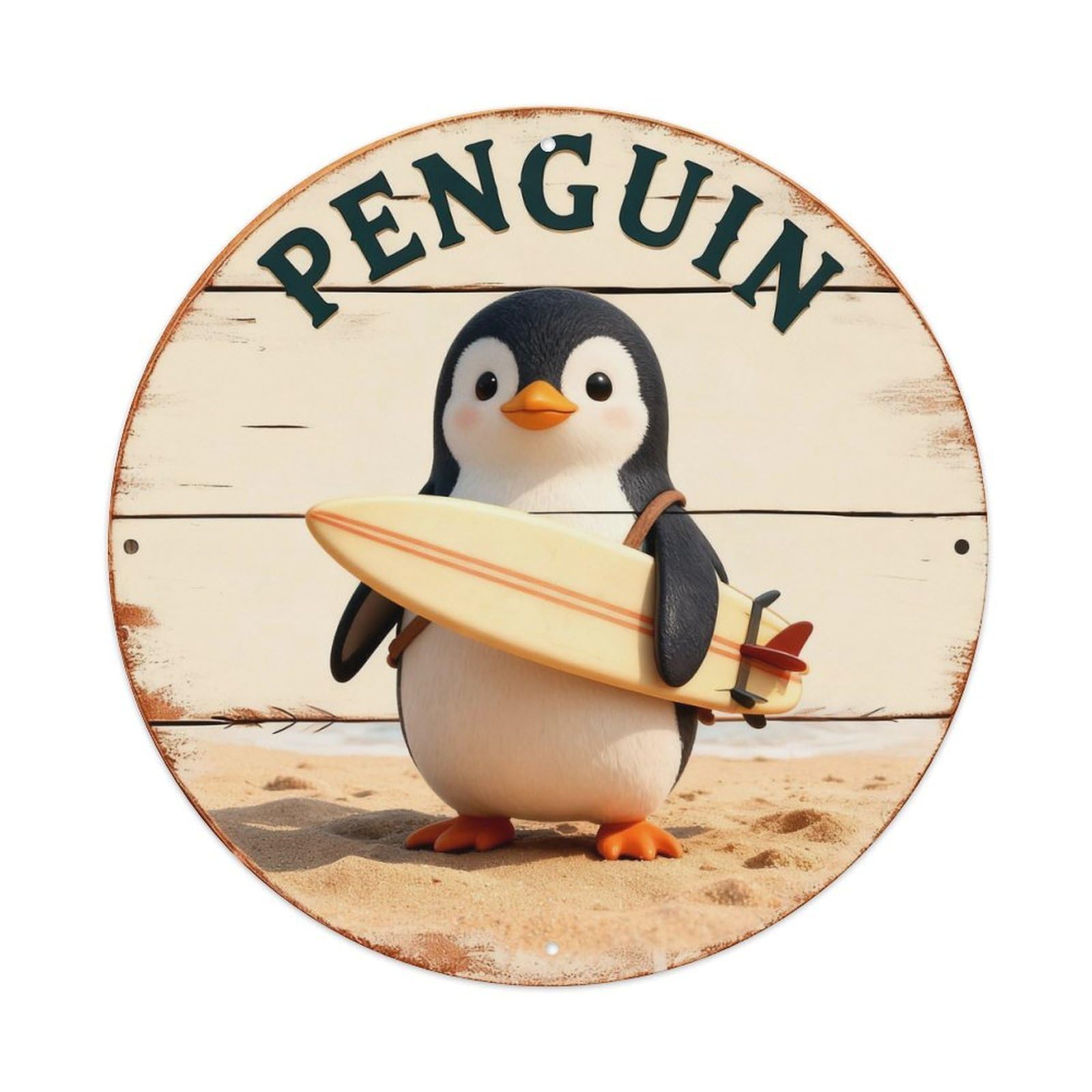 Penguin Sign Metal Tin Sign Plaque