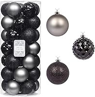 Vista 19 de Every Day is Christmas - Juego de adornos de Navidad de 50 unidades de 2.24 pulgadas (57 mm), juego de adornos inastillables para el árbol de rojo