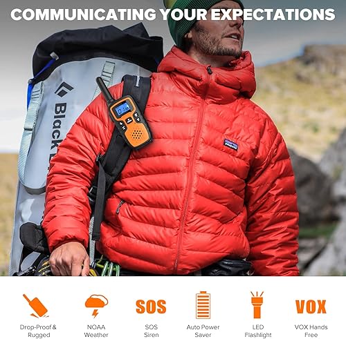 Miniatura 2 de Wishouse Walkie Talkies para adultos y niños de largo alcance, paquete de 4 unidades, regalo familiar para acampar