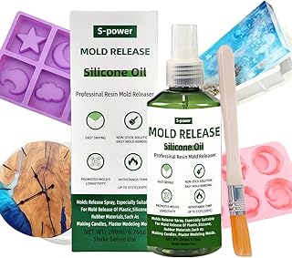 Professional Mold Release Spray for Candle Making & Epoxy Resin | Fast-Drying Silicone Formula | Non-Stick Extends Mold Life | Withstands 500°F | 100ml/3.38oz or 200ml/6.76oz (6.72, Ounces)