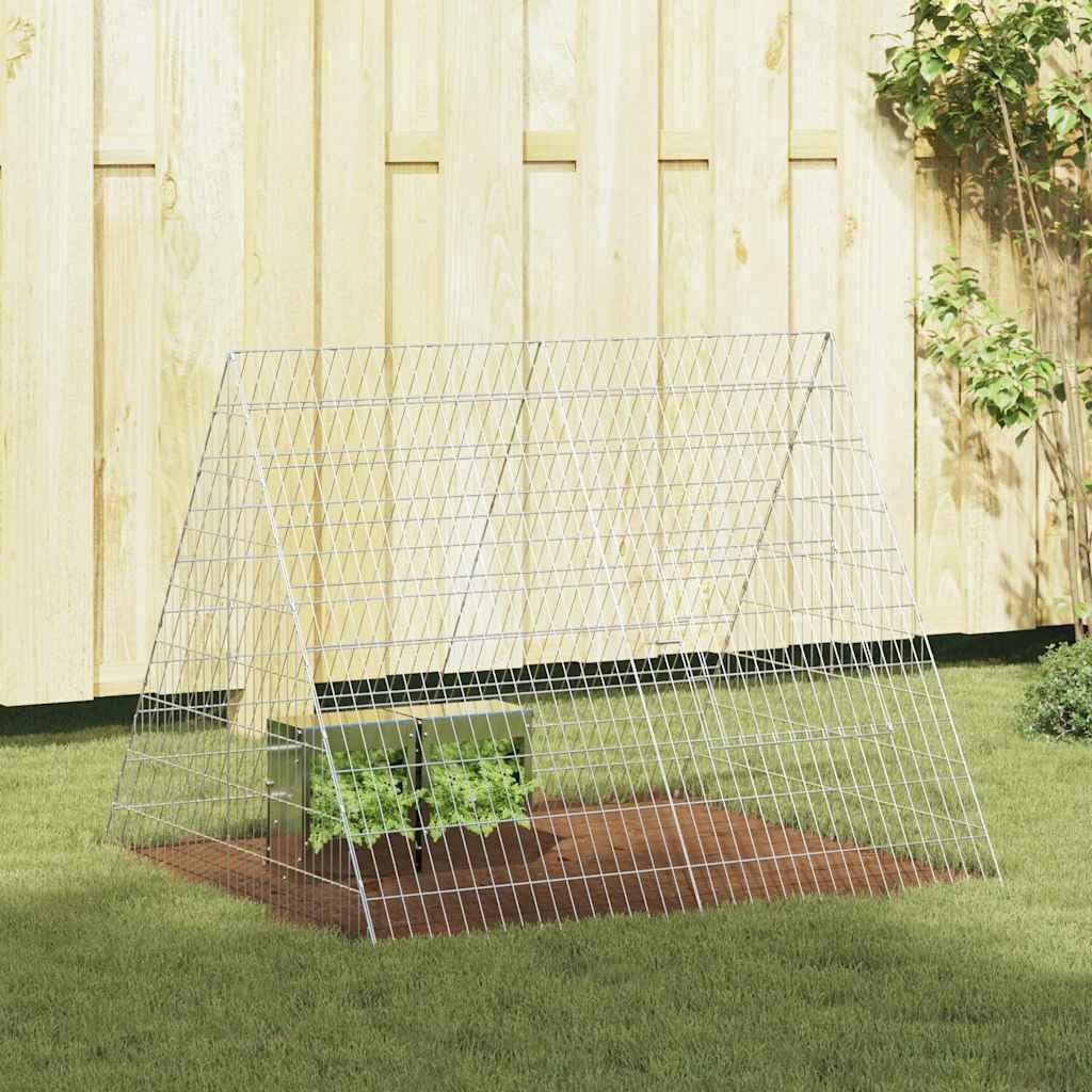 Jaula para conejos de acero galvanizado plateada, 110 x 100 x 85 cm, resistente a la intemperie, para exteriores, con rejilla estable como casa para roedores y conejera para jardín y balcón