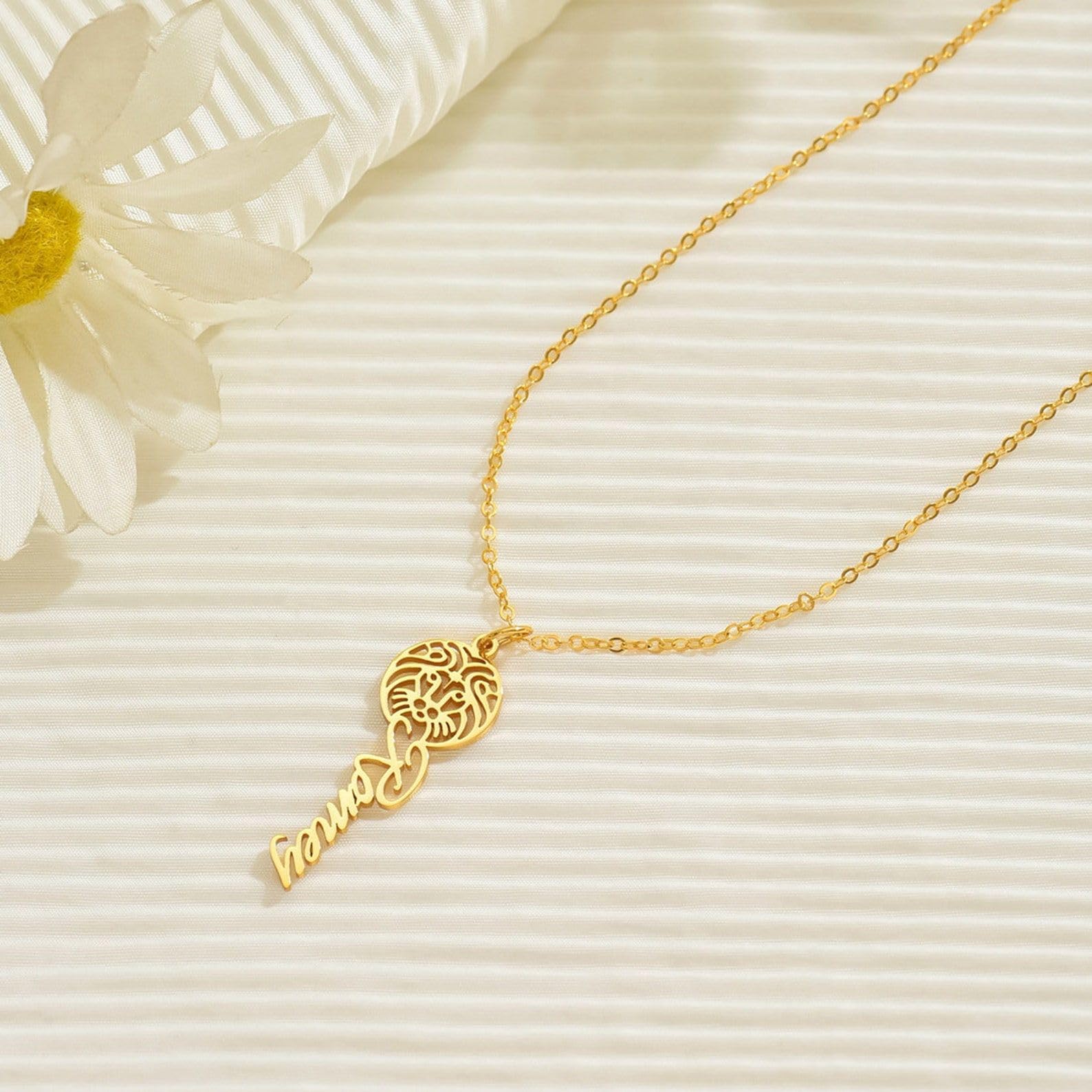Zodiaco personalizado Nombre del signo Collar plata de ley 925 constelación Collar con nombre Astrology joyería Cumpleaños Día de la Madre Aniversario