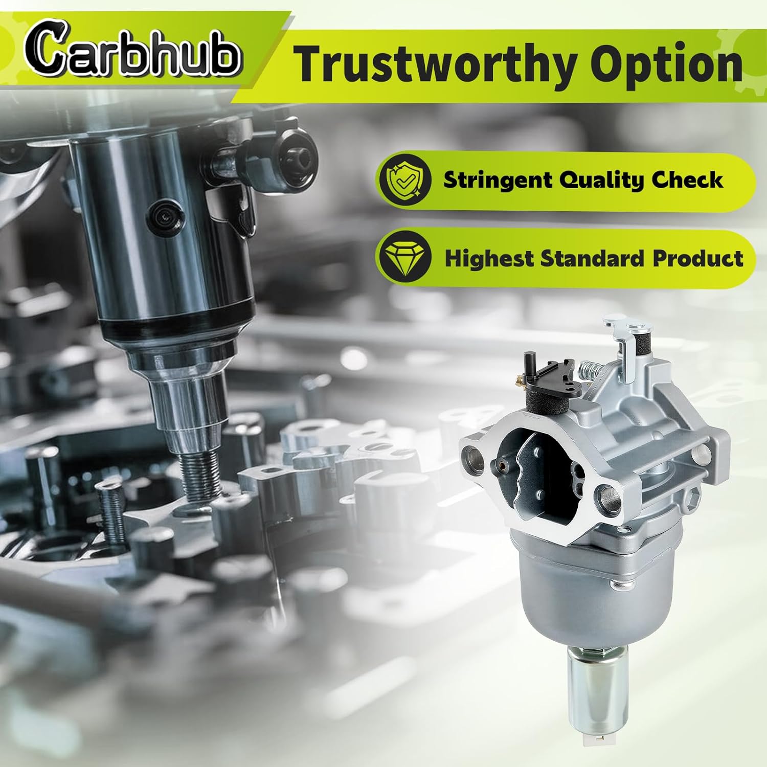 Carbhub 791858 Carburetor Replacement for 792358 791858 794572 799727 698620 793224 697190 697141 14hp 15hp 16hp 17hp 17.5 HP 18hp Craftsman Lawn Tractor Mower with Air Fuel Filter