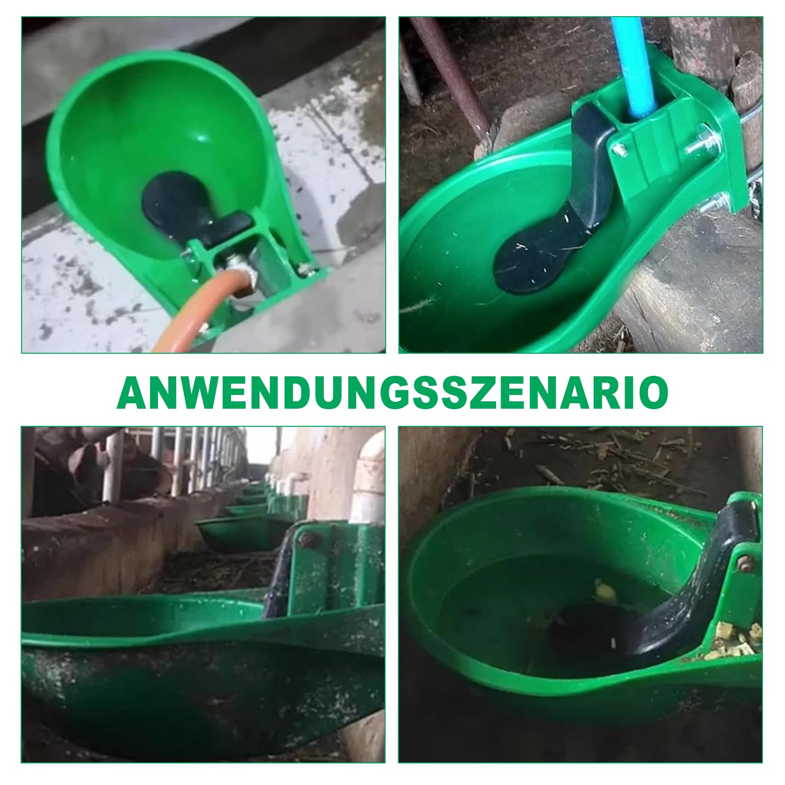 Tränkebecken Pferd, Pferdetränke mit Druckzunge, Schlauchadapter, Bürste, Rohmaterialband, Montagezubehör, Viehtränke Pferd, Automatische Wasserversorgung Tränkewanne Rinder für Rinder Esel und Pferde