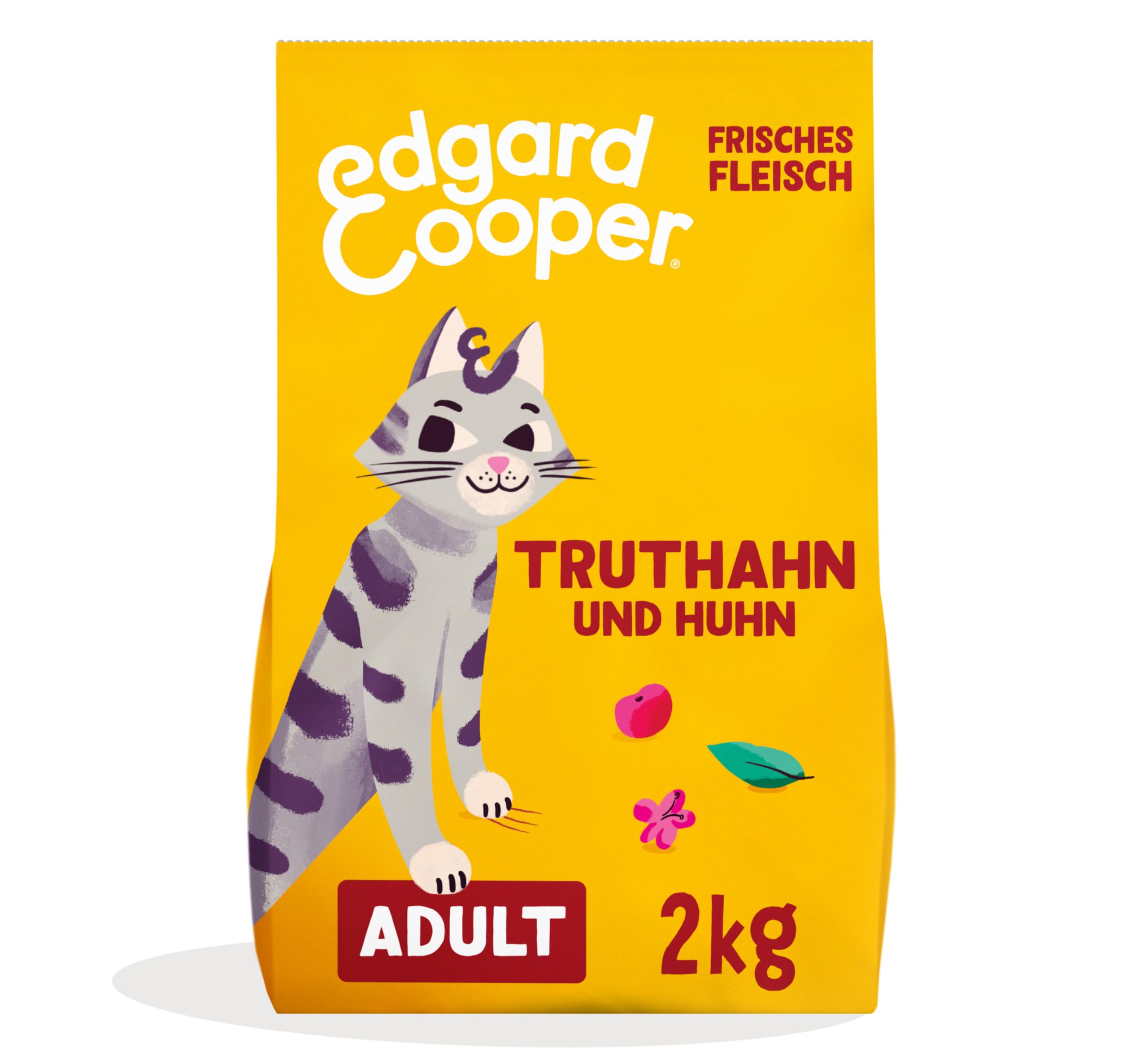 Edgard & Cooper Cat Food, Dry Cat Food (Turkey & Chicken, 2 kg), Grain-Free, Full of Fresh Meat and Natural Ingredients, Suitable for Sterilised and Active Cats