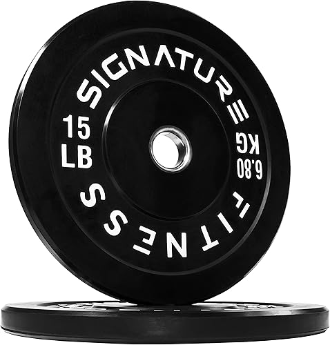 Miniatura 2 de 2" Olympic Bumper Plate Weight Plates with Steel Hub, Pair, Updated