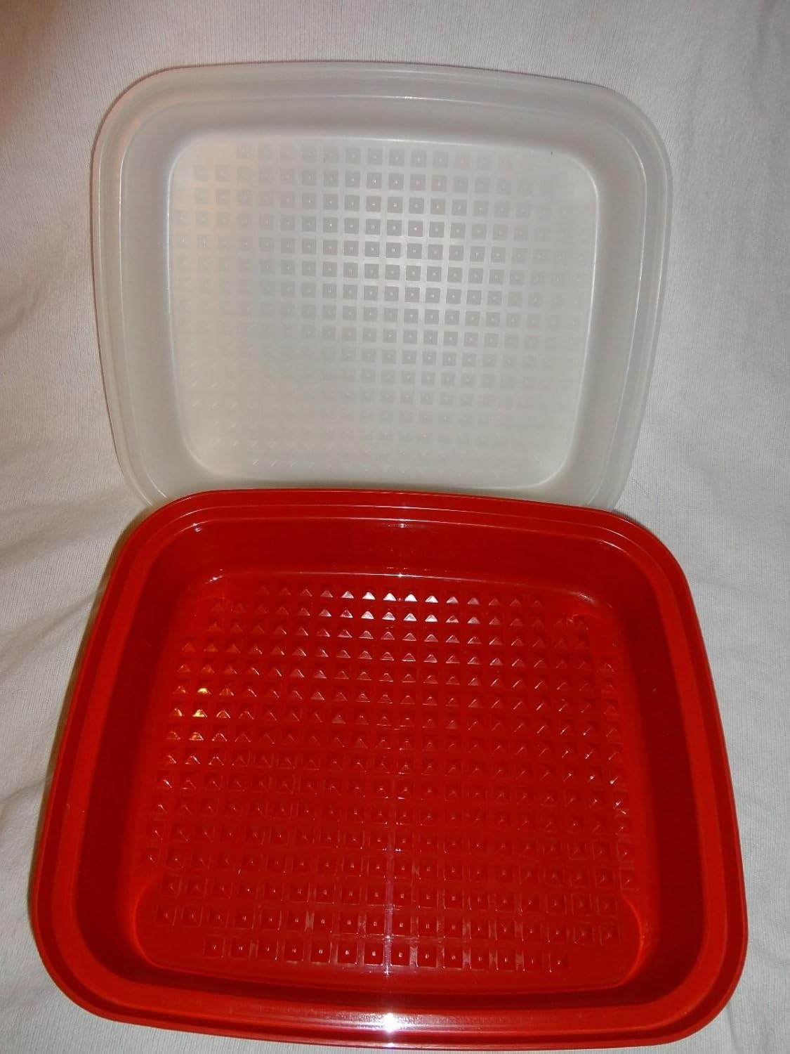 Tupperware Recipiente de almacenamiento de adobo de carne de temporada grande RED