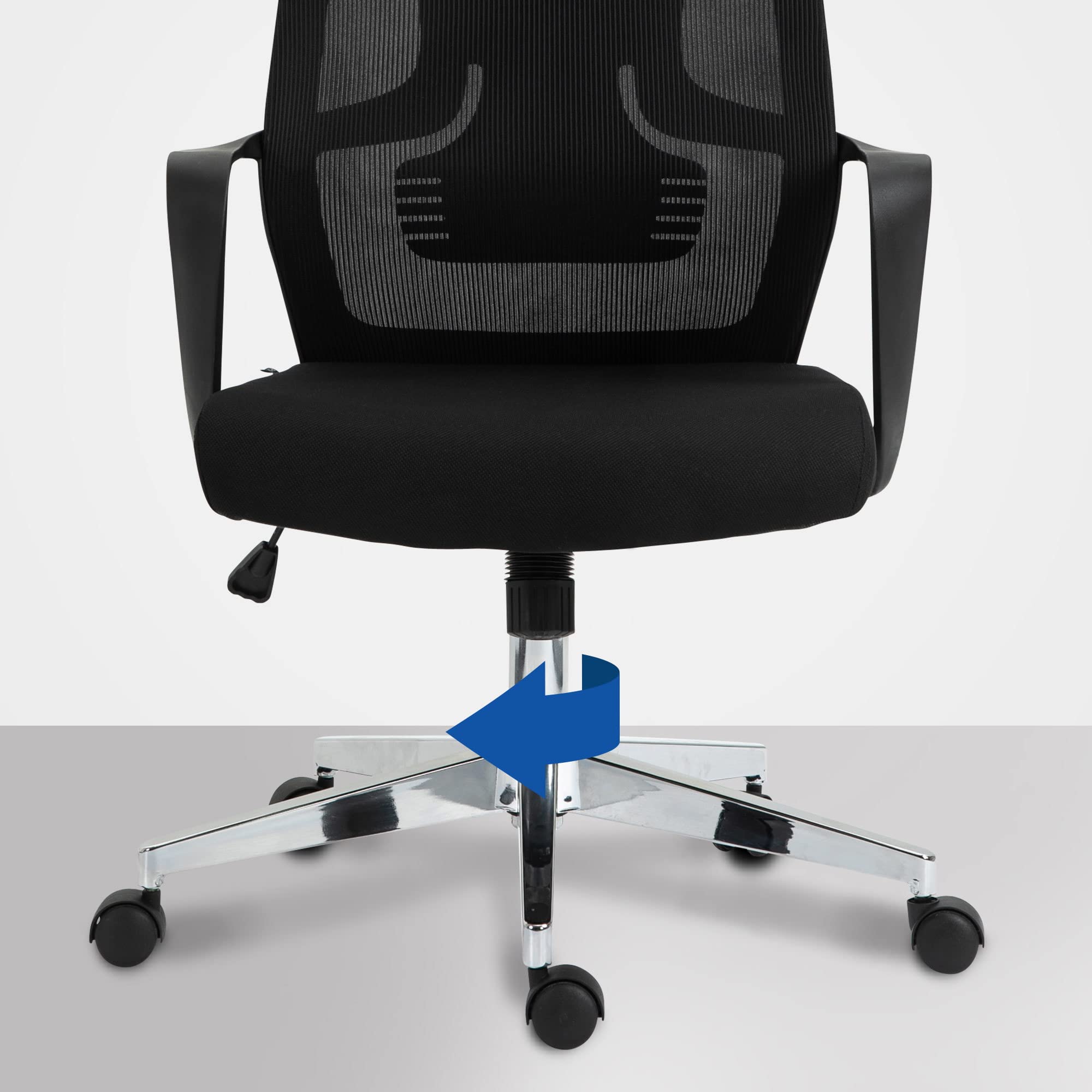 Yaasa Chair Pro Schwarz, Bürostuhl ergonomisch,Kopfstütze, Drehstuhl