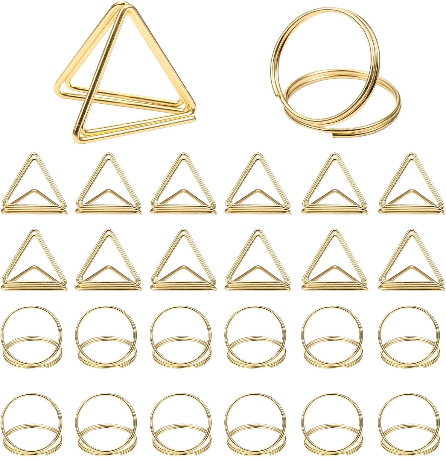 Teaaha 50 PCS Place Card Holders, Gold Metal Table Number Holders