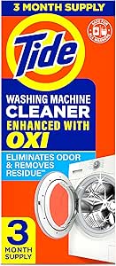 Tide Washing Machine Cleaner, Washer Machine Cleaner with Oxi for Front and Top Loader Washer Machines, Deep Cleaning Residue &amp; Odor Eliminator, 3 Count (Pack of 1)