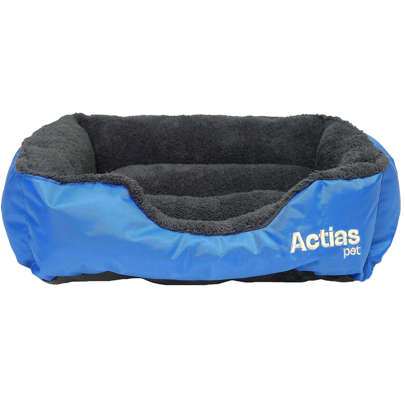 Actiaspet - Soft Washable Dog & Cat Bed | Cozy Faux Fur Fleece Cushion Basket for Pets & Puppies (Blue, Small) โ image 1