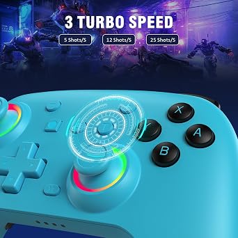 Deepdawn Wireless Controller for Nintendo Switch/Switch 2/Lite/OLED/PC - Ergonomic Gamepad with Turbo, Programmable Buttons, RGB Lighting, Wake-up Function & Dual Vibration