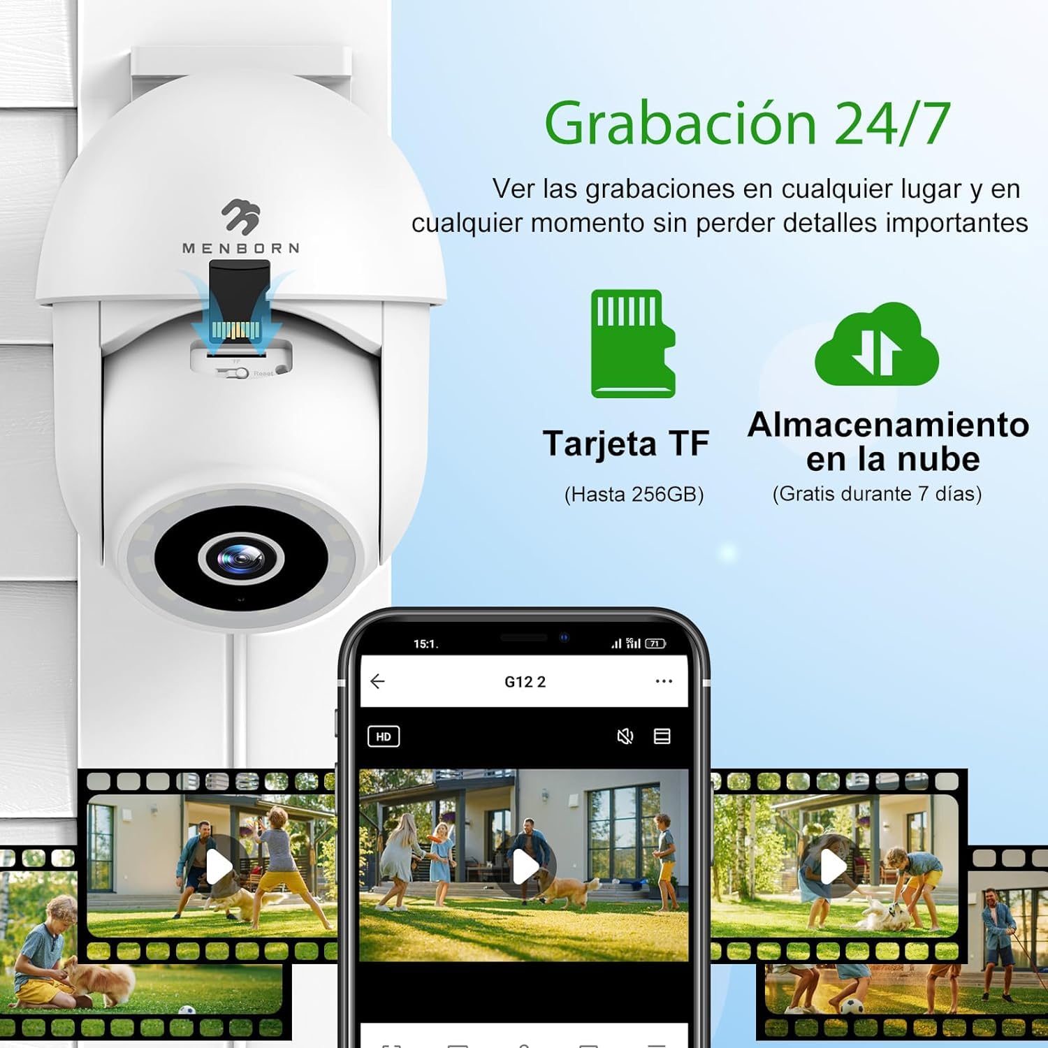Camara Vigilancia WiFi Exterior 4MP/2,5K, Cámara IP Vigilancia de Seguridad 360°, AI Detección de Humana, Seguimiento Automático, Nocturna a Color, Audio Bidireccional, Compatible Alexa, IP65, 2 PZ