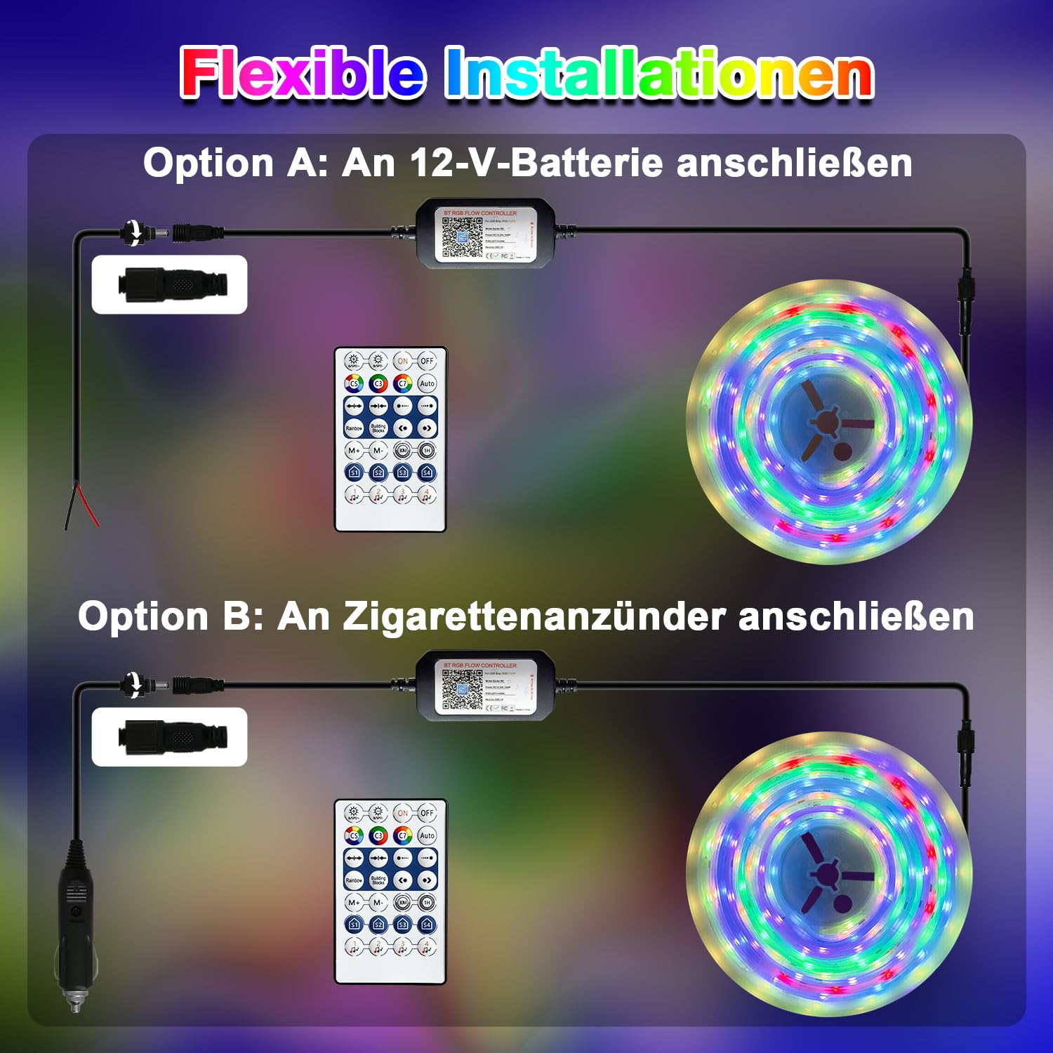 Lichaser LED Streifen für Wohnmobile, Wasserdicht 12V LED Lampen für Wohnmobile IP67 RGB+IC mit App und Fernbedienung, Wohnmobilbeleuchtung für den Innen und Außenbereich für Markise Wohnwagen (5m)