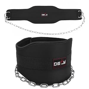 DEFY Dip Belt for Weight Lifting with 36 Steel Chain - 370 lbs weightlifting capacity - Neoprene Gym