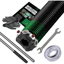 Garage Door Torsion Spring Replacement 2" Red 192x2x24 with Non-Slip Winding Bars, 1" Steel Bearing, Gloves & Wrench | Fix Garage Door Torsion Spring | Min 30,000 Cycles |