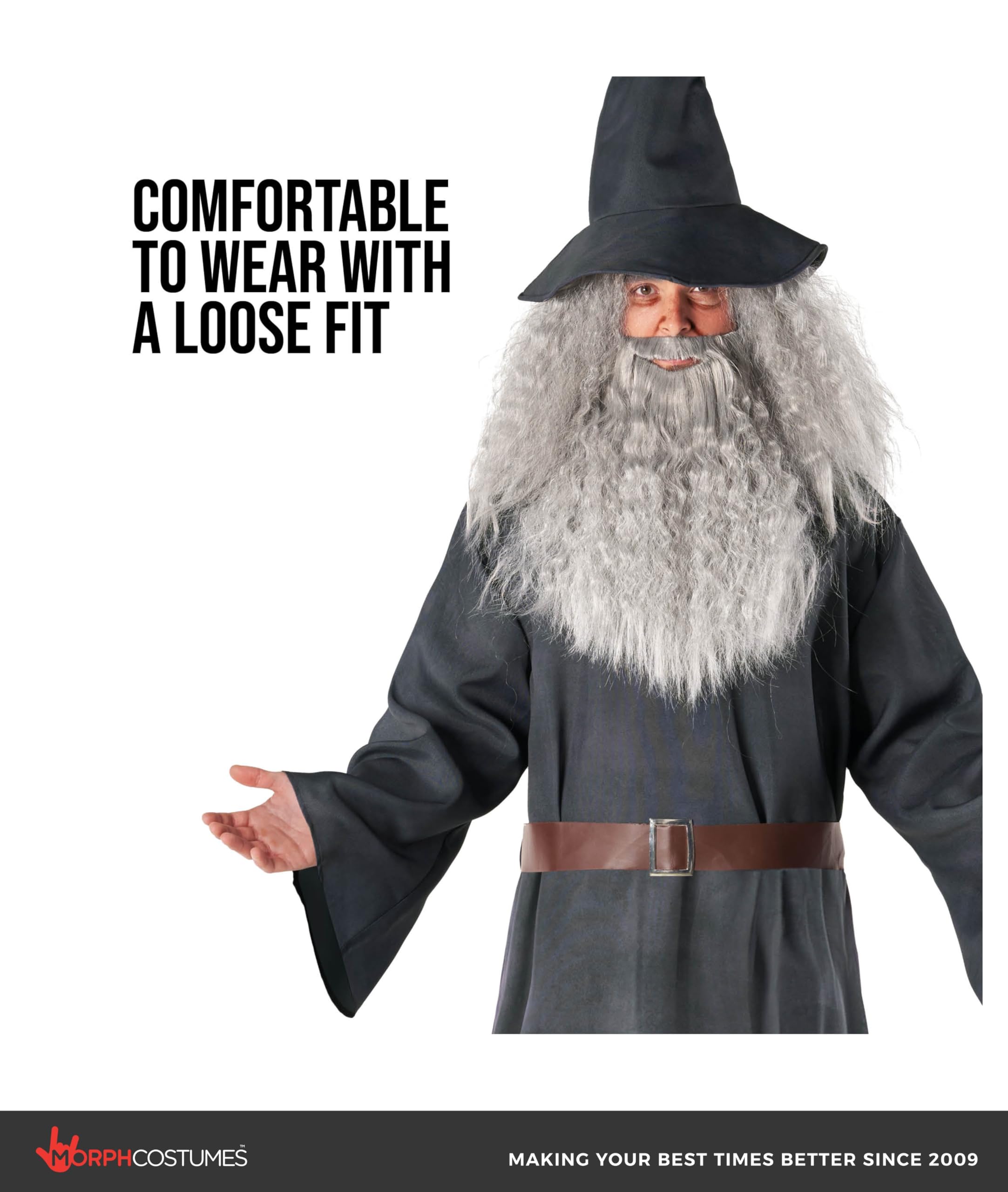 Morph Costume Sorcier Homme, Deguisement Sorcier Homme, Deguisement Magicien Adulte, Costume Film Adulte, Deguisement Cinema Adulte, Deguisement Halloween Homme, Costume Carnaval Homme