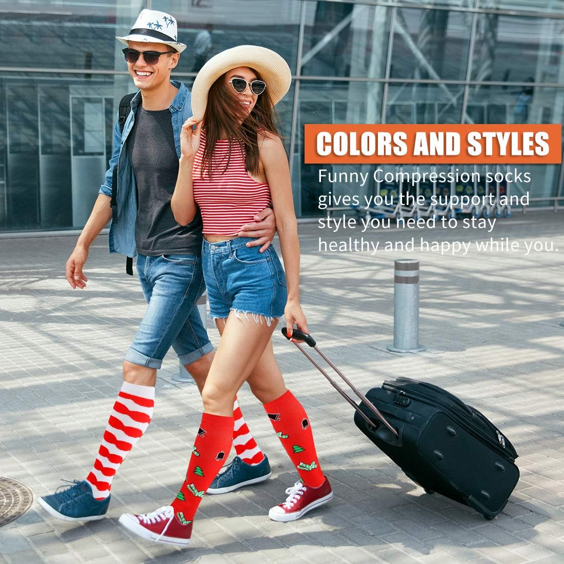 Bluemaple Compression Socks for Women & Men Circulation-Compression Socks Women-Best for Running,Medical,Nurse,Travel,Cycling