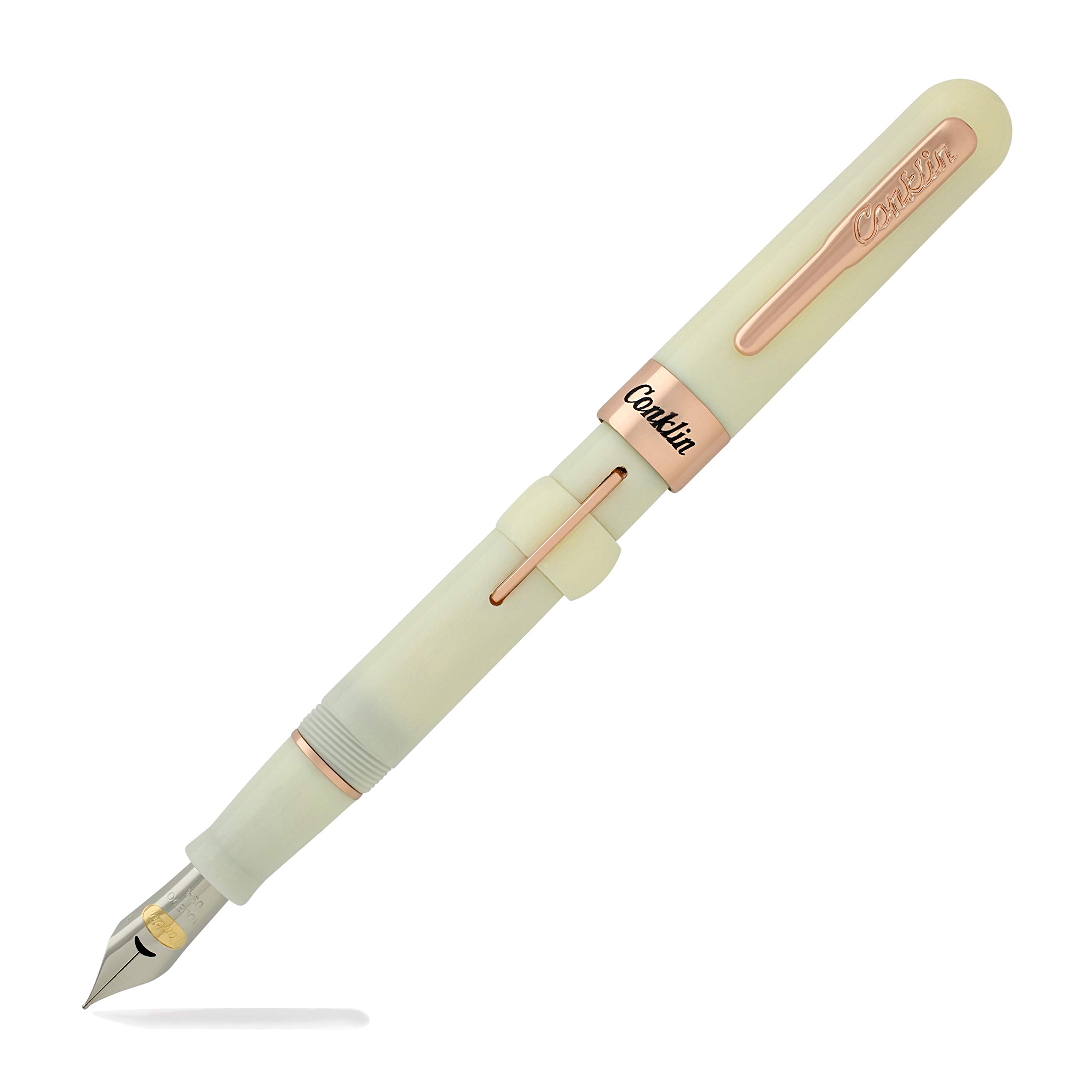 Amazon | Conklin Mark Twain クレセントフィラー 万年筆 アイボリー