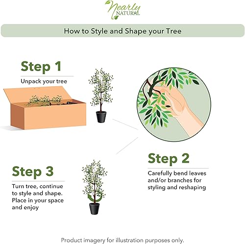 Miniatura 6 de Nearly Natural Árbol artificial de eucalipto otoñal de 4 pies
