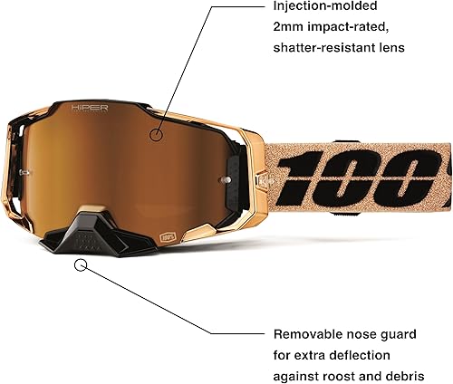 Vista 41 de 100% ARMEGA Premium Protective Sport Goggles with Ultra HD Lens & Nose Guard