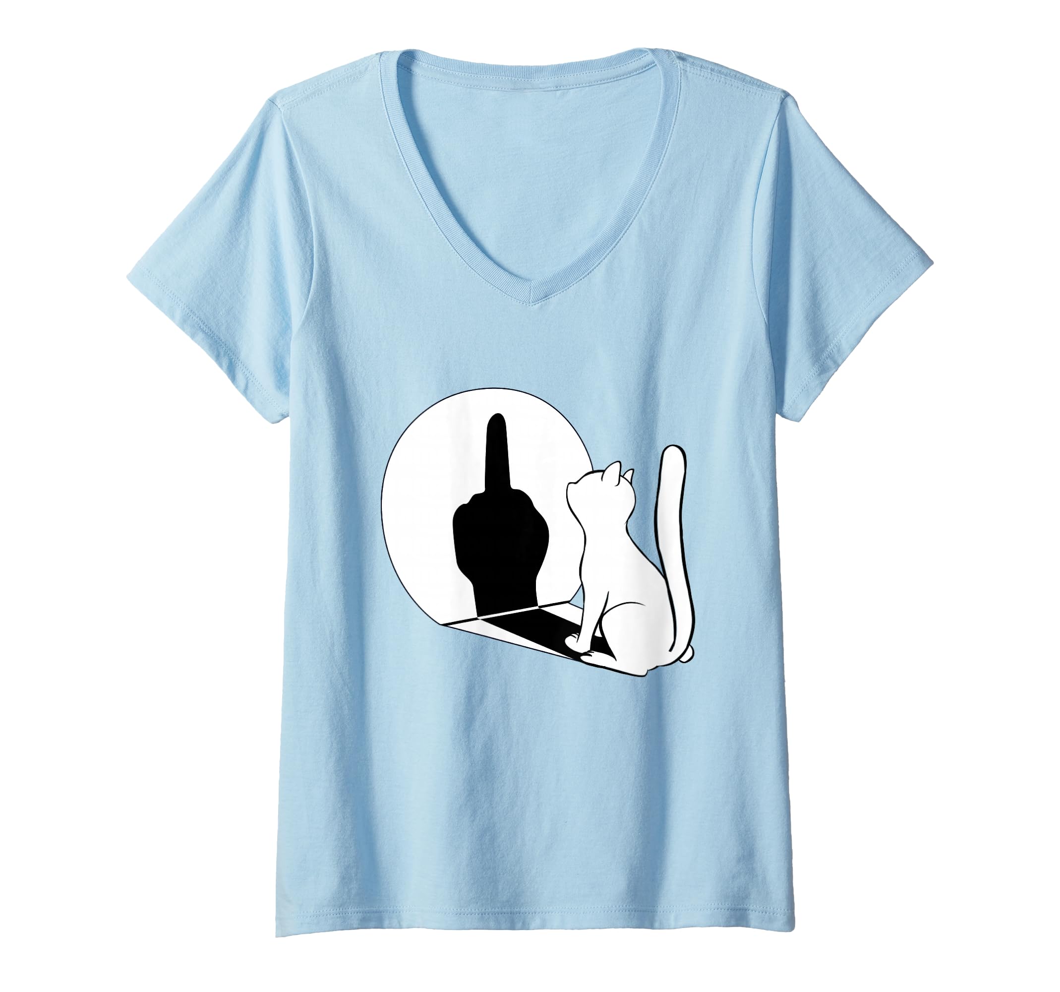 Donna Meow Cute Cat Face Frase divertente per i fan dei gatti Maglietta con Collo a V