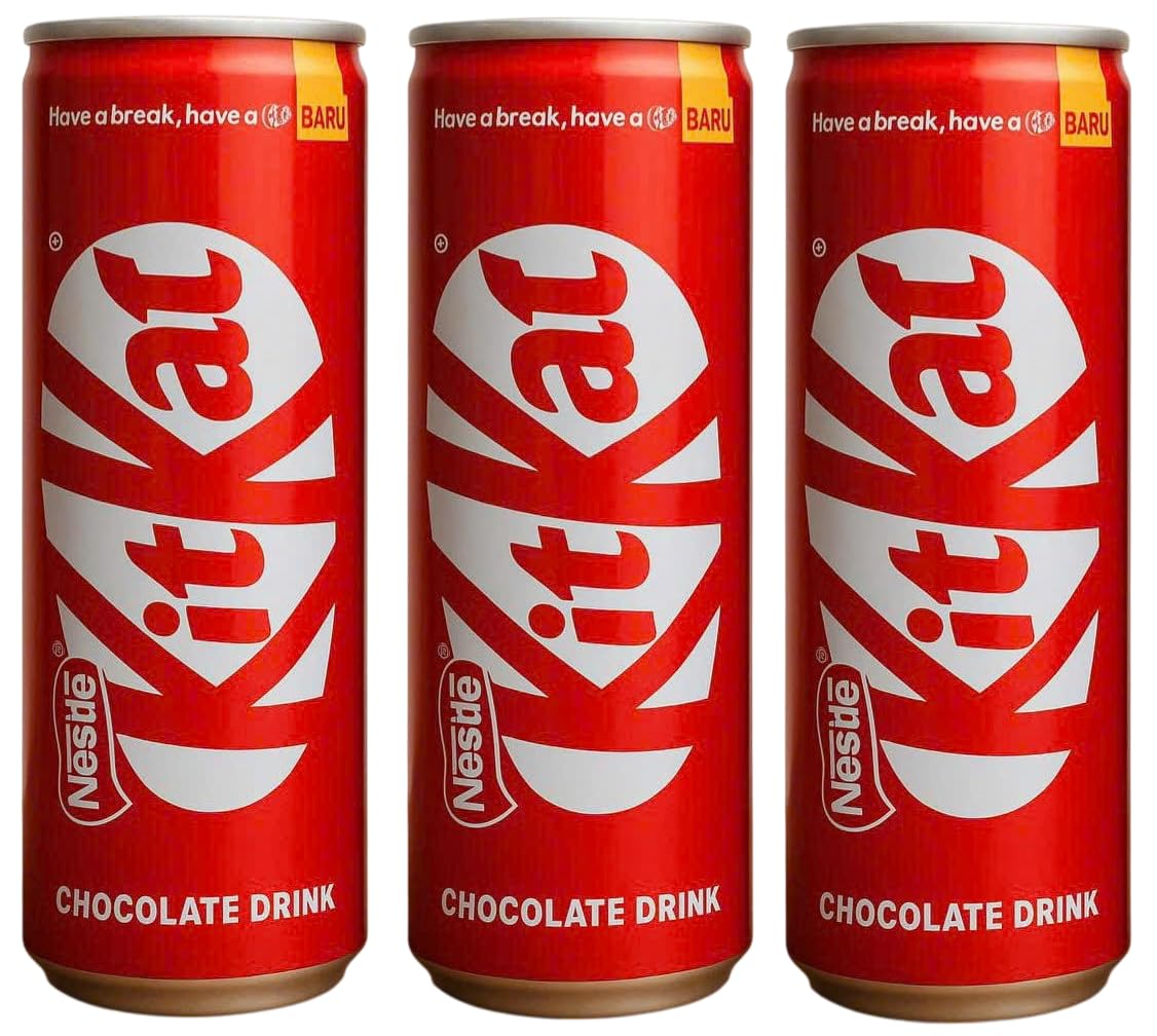 KitKat Chocolate Drink, Ready-to-Drink Beverage that Brings the Signature Creamy Milk Chocolate, 220mL X Pack of 3, (Product Of Malaysia) Get Flavourito Kunafa Chocolate 20g Absolutely Free From DECADENT FOODS 4
