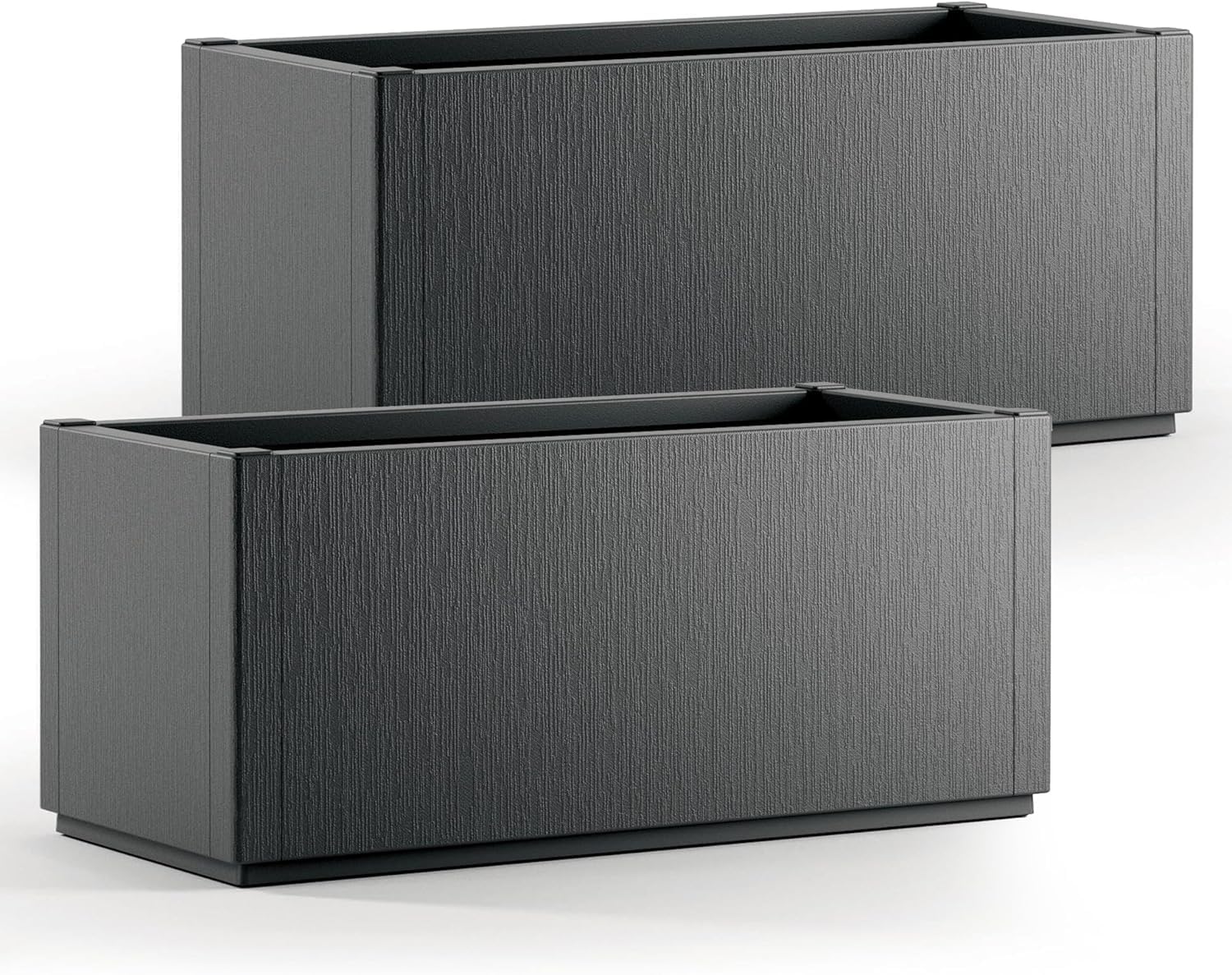Casaria Anthracite Casaria® Flower Box Planter Trough Plant Pot, 80L Capacity, 80X36x35 Cm