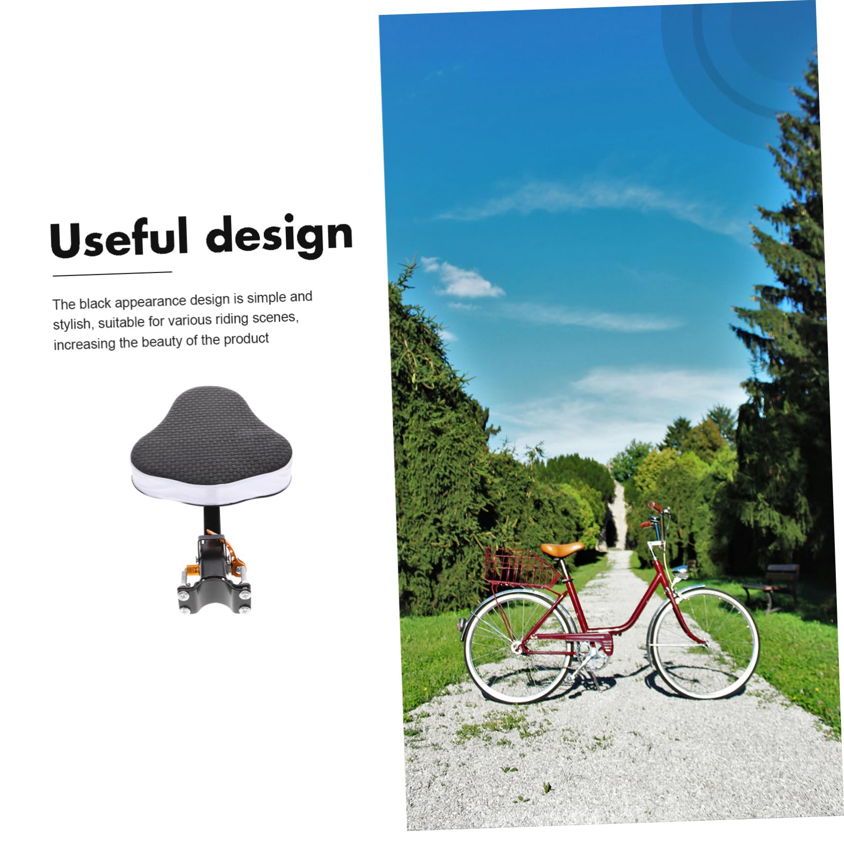 Mipcase Seggiolino Bici Anteriore per Cuscino in Schiuma e Struttura al Carbonio, Regolabile e Resistente per Mountain Bike