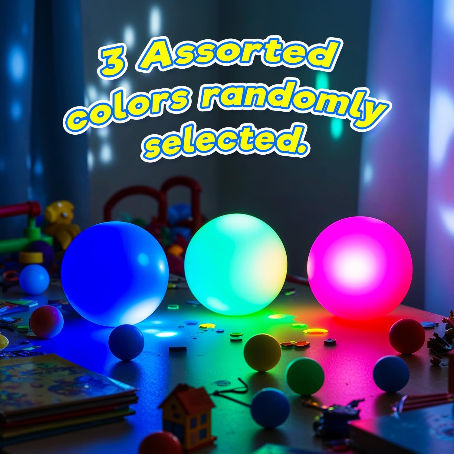 JA-RU Sqweezy Glow Ball (6 Balls Assorted) Glo in the Dark Squishy Toy for Boys & Girls. Stretchy Ultra Squish Feel Fidget for Kids, Teen, & Adult. Irresistible Sensory Relief Party Favor. 4534-Glow-6