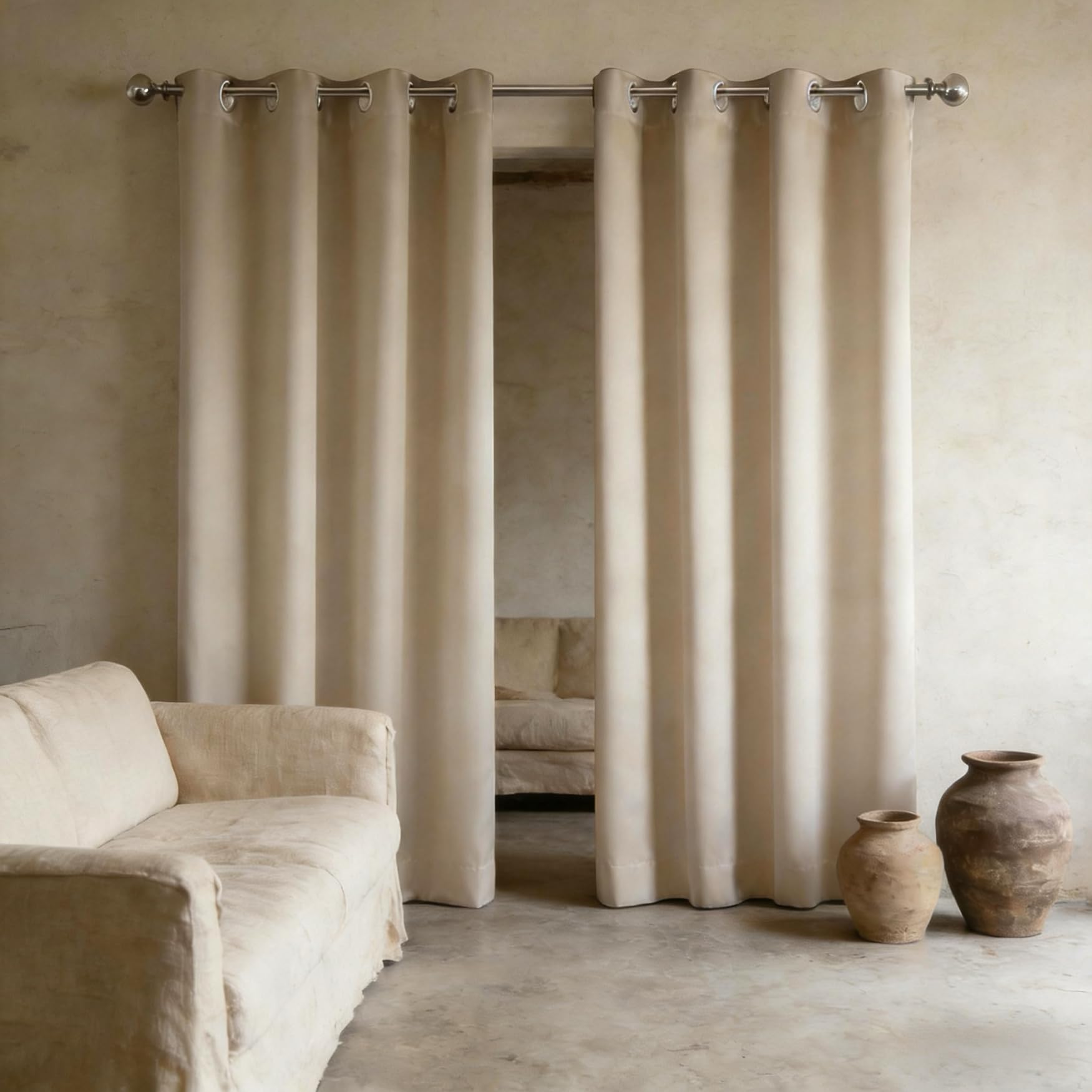 Rideaux de balcon lavables 110 x 270 cm insonorisants et coupe-vent contre les regards