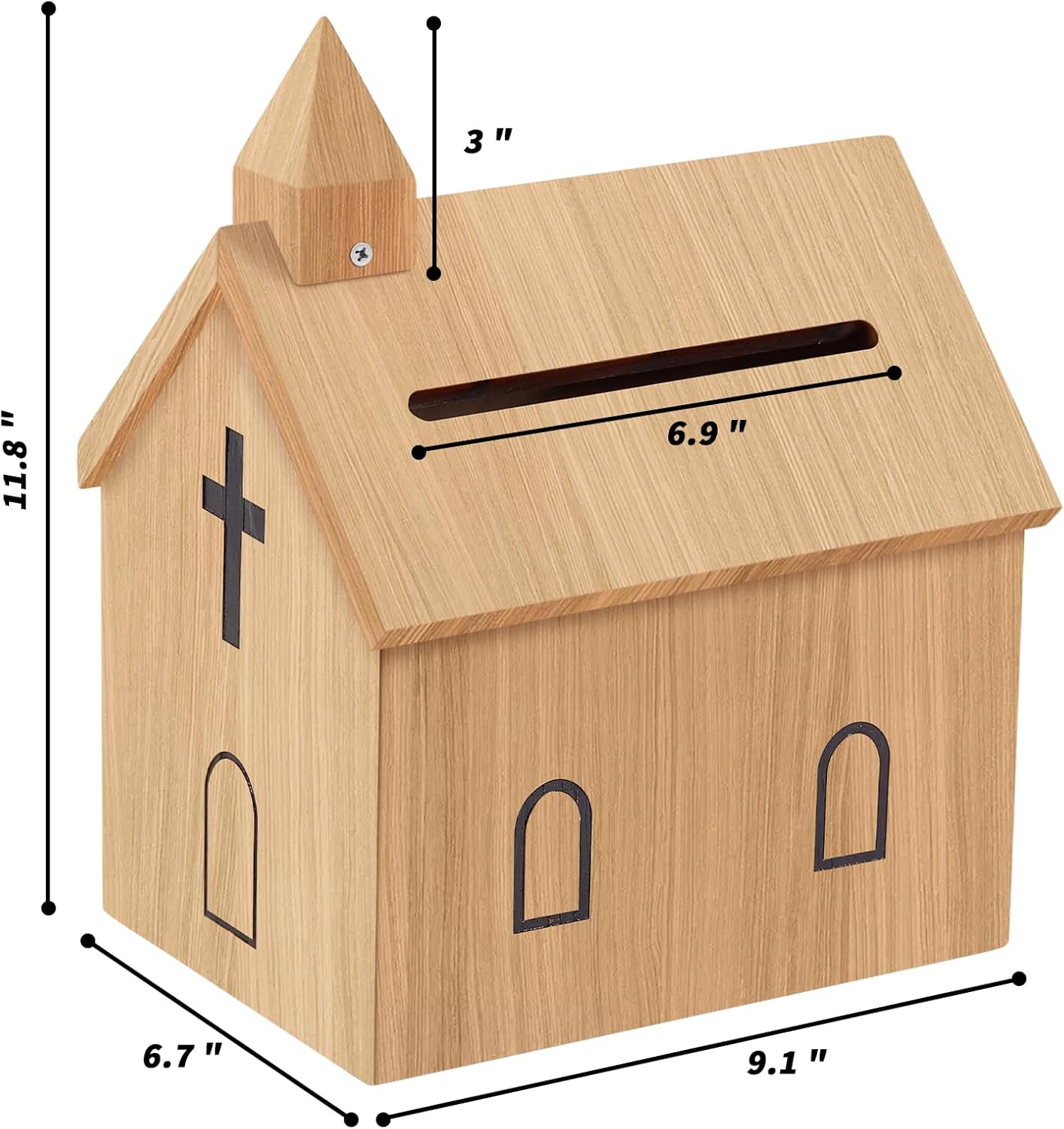 Offering Boxes for Church - Prayer Request Box, Wood Church Offering Collection Tithing Donation Fundraising Box 9.1 x 6.7 x 11.8 in