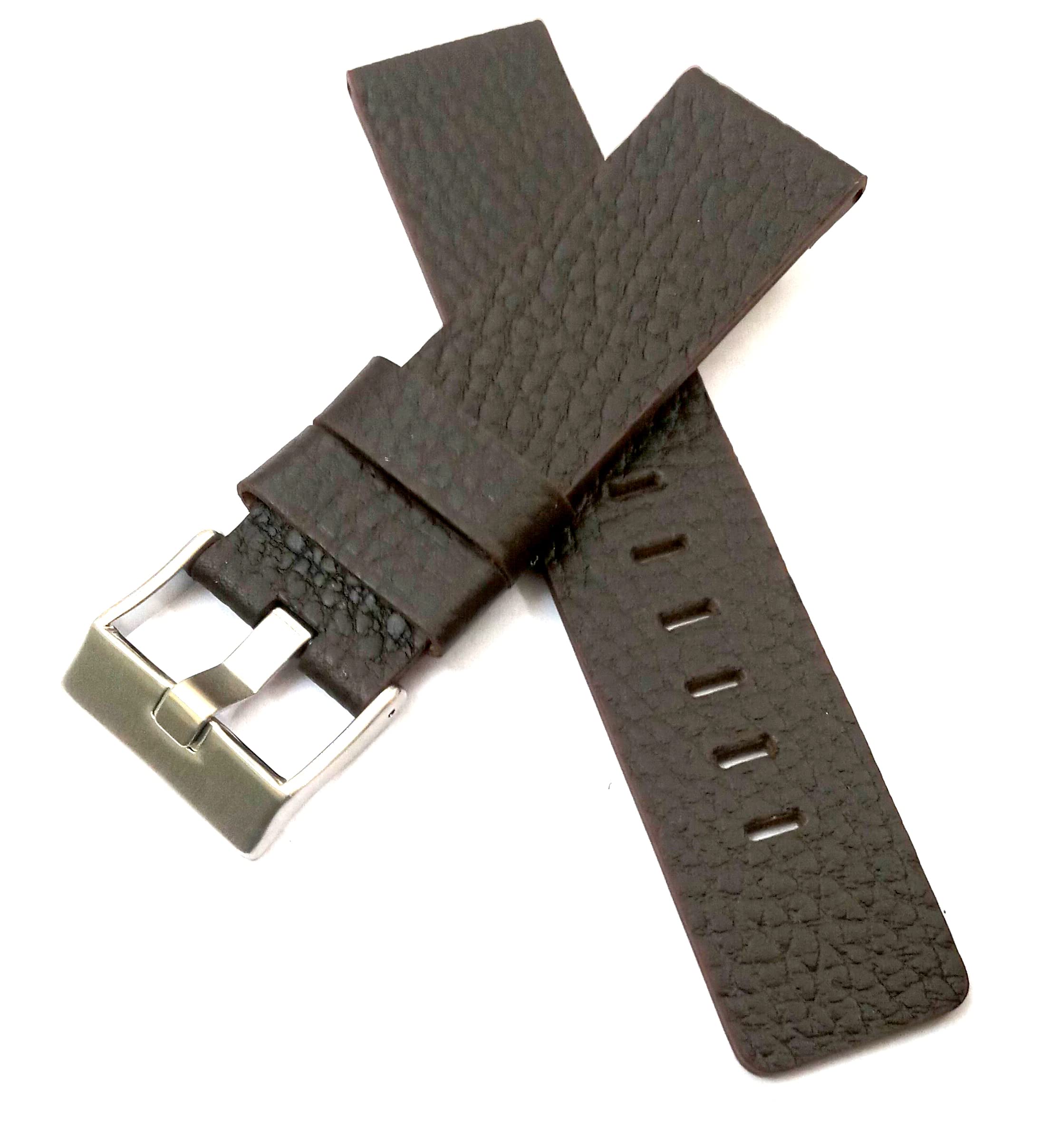 EwatchAccessories Replacement 22mm Genuine Leather Dark Brown Watch Band Strap With Stainless Steel Silver Buckle (B0C3QPVKP2) Amazon Price History, Amazon Price Tracker