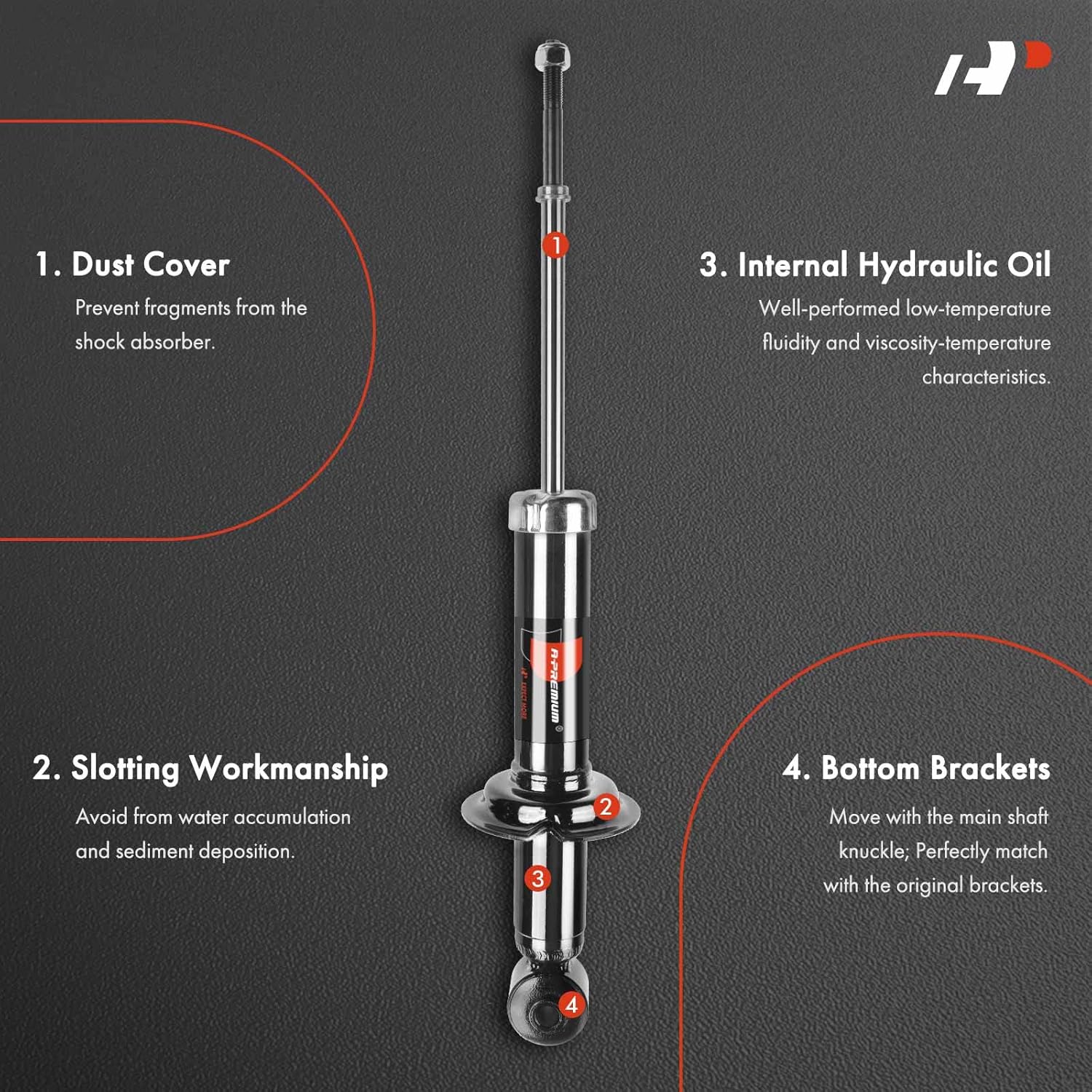 A-Premium Rear Pair (2) Shock Absorber Strut Assembly Compatible with Mitsubishi Outlander 2005 2006, Driver and Passenger Side