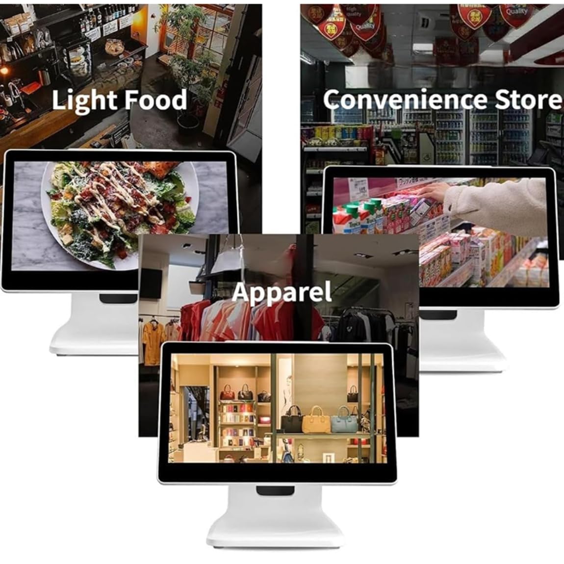 Caja registradora para pequeñas Empresas, Pantalla táctil de 15,6", Todo en uno, ángulo Ajustable para comercios, restaurantes y Puntos de Venta (TPV) para pequeñas Empresas.