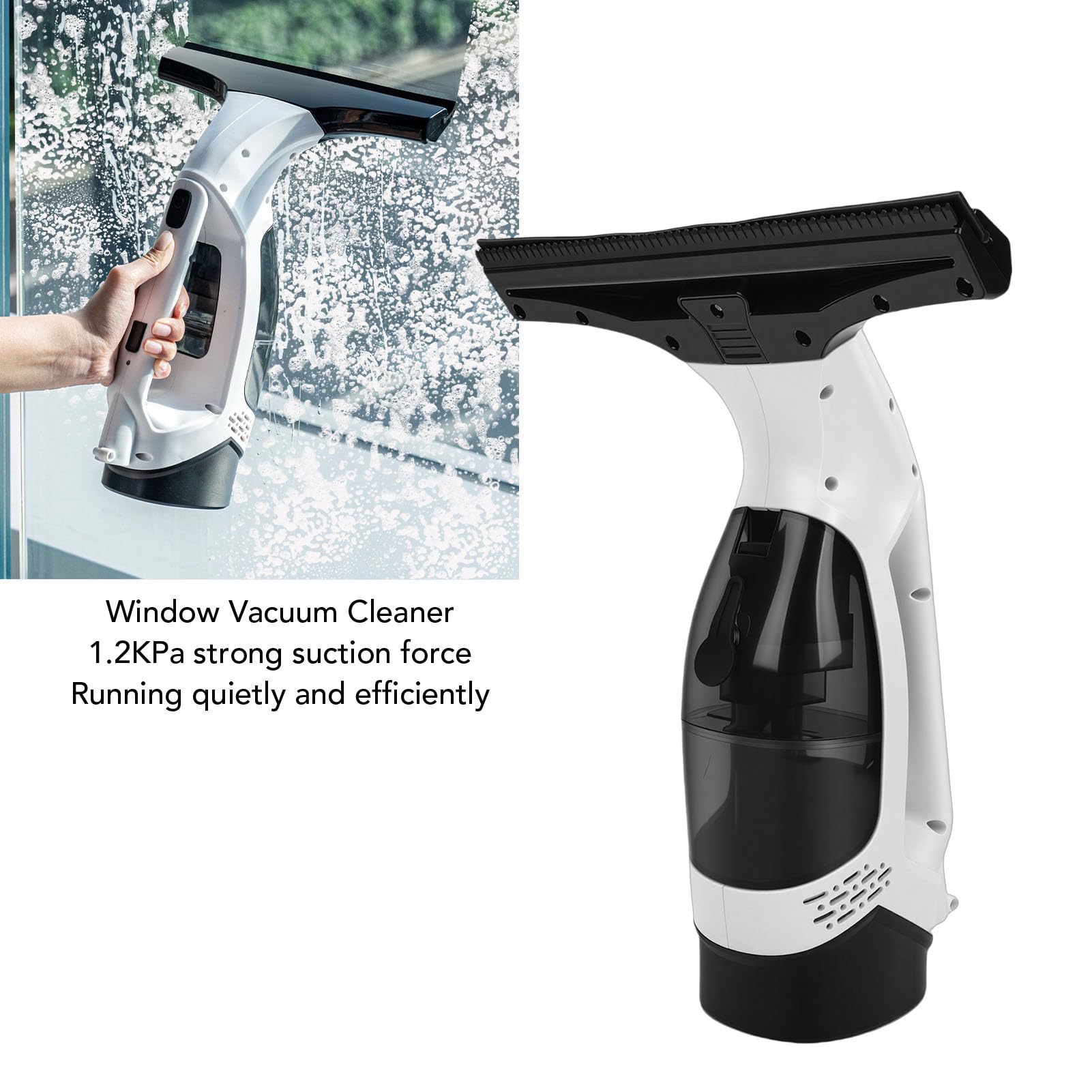 Cryfokt Window Vacuum Cleaner Strong Suction Electric Squeegee for Home