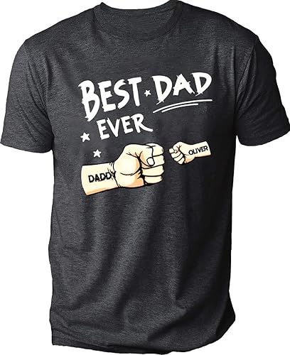 Best Dad Ever - Family Personalized, Custom Unisex T-Shirt, Personalized Papa Grandkids with Name Shirt, Dad Shirt, Dad Gift, Fathers Day Shirt, Men