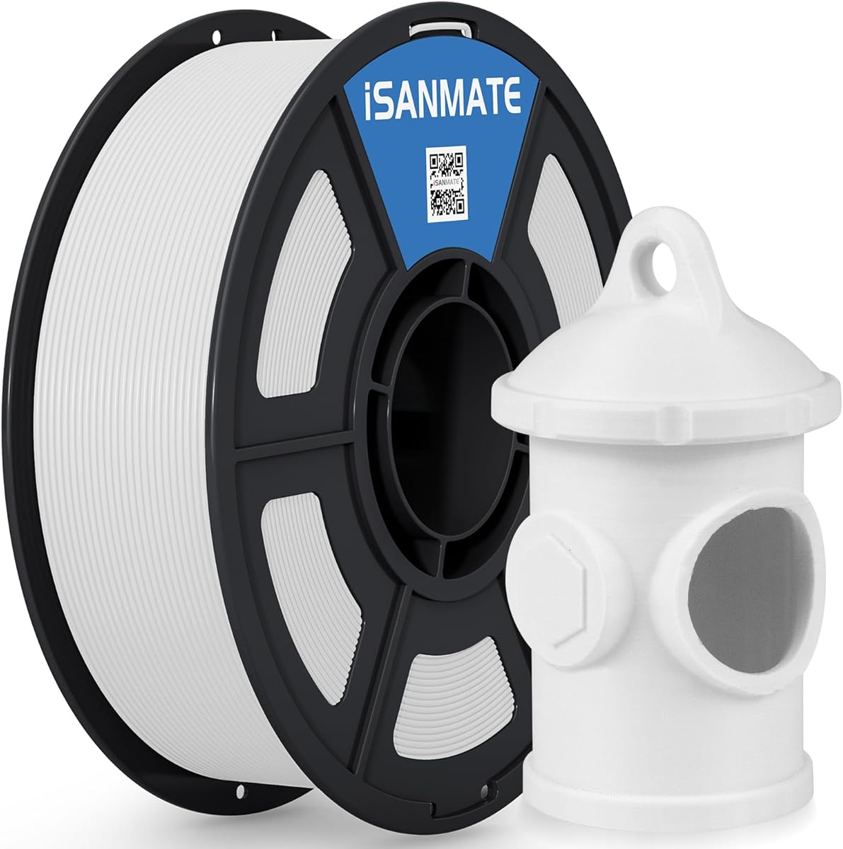 iSANMATE ASA White 3D Printer Filament, UV & Weather Resistant White ASA Filament 1.75MM for Bambu Lab 3D Printers,AMS,AMSLite, 1kg Spool (2.2lbs)