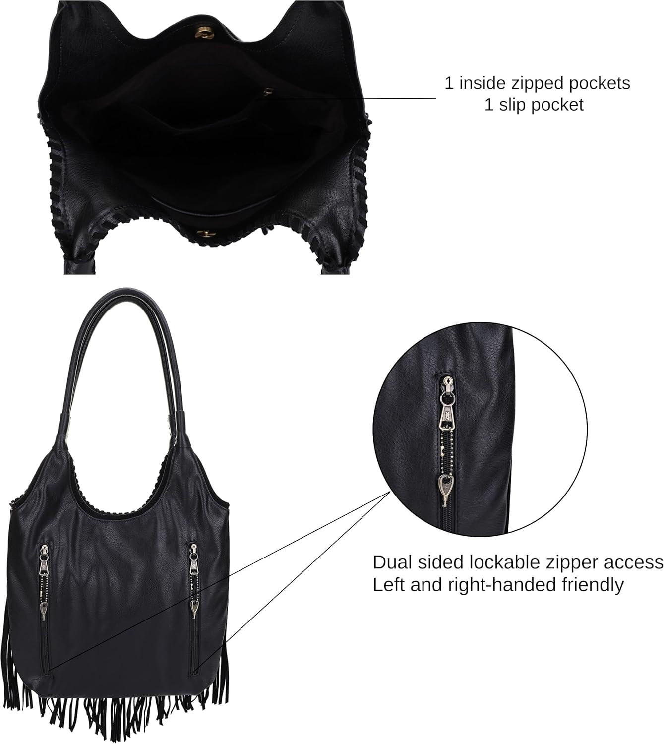 JESSIE & JAMES Fringe EDC Tote Bag For Women - Image 5